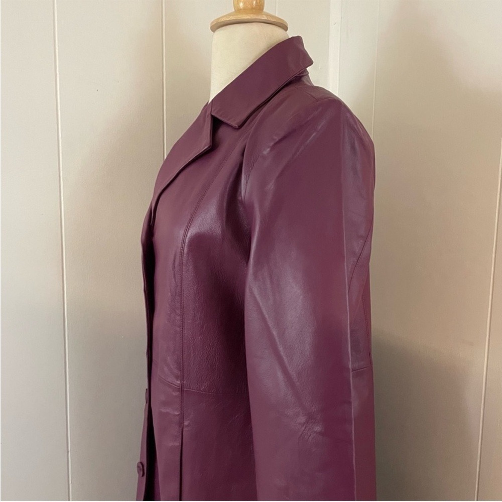 90s Chadwicks Purple Leather Jacket Women's XL Vintage Long Sleeve Classic Glam - Picture 5 of 11